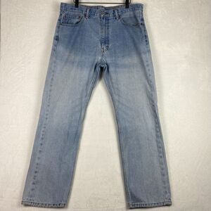 Levis Jeans Mens Size 38x32 Ice Blue Denim Pants Straight Leg Pockets Casual